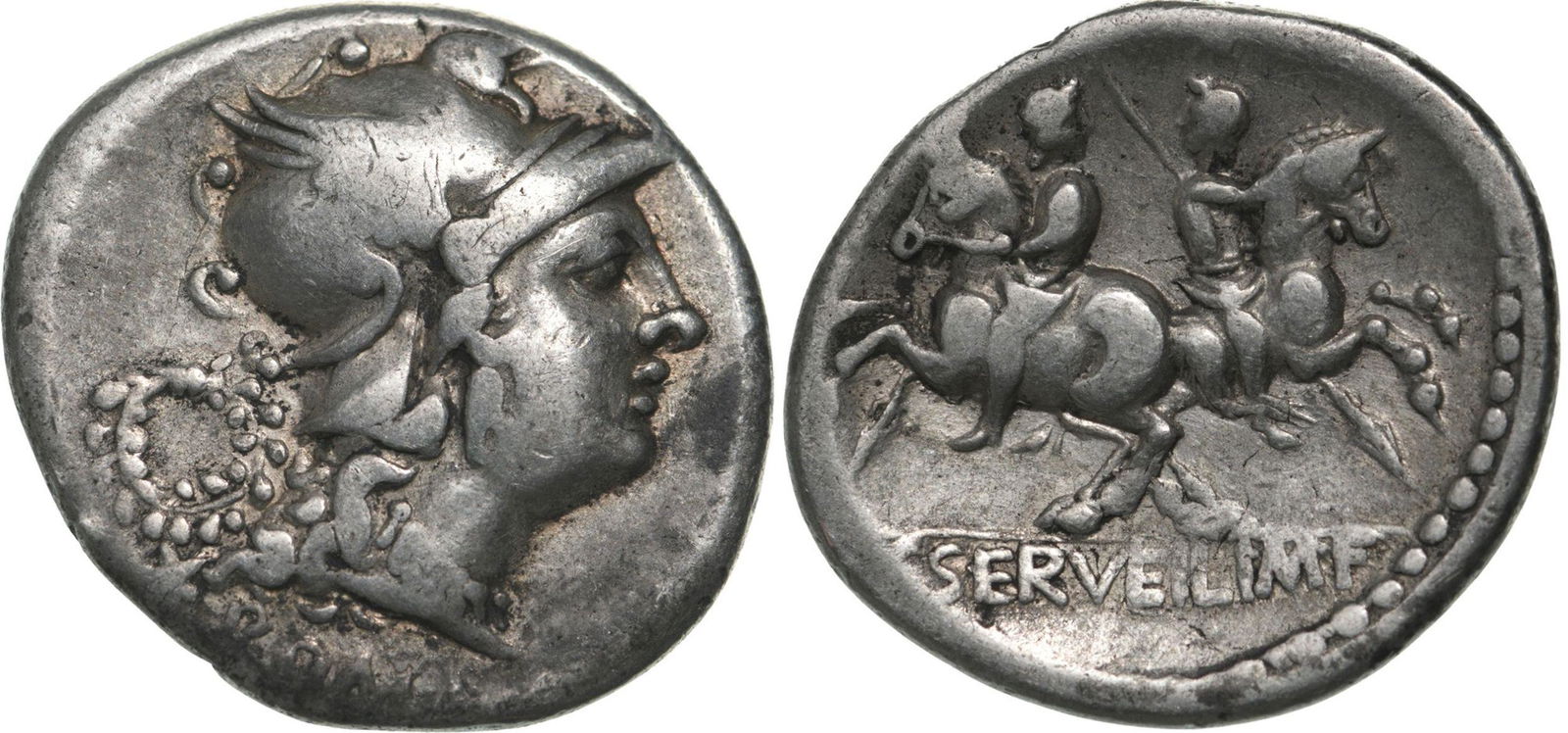 C. Servilius M.f. Denar, Silver (3.82 g) Rome, 136 BC. (1 of 1)