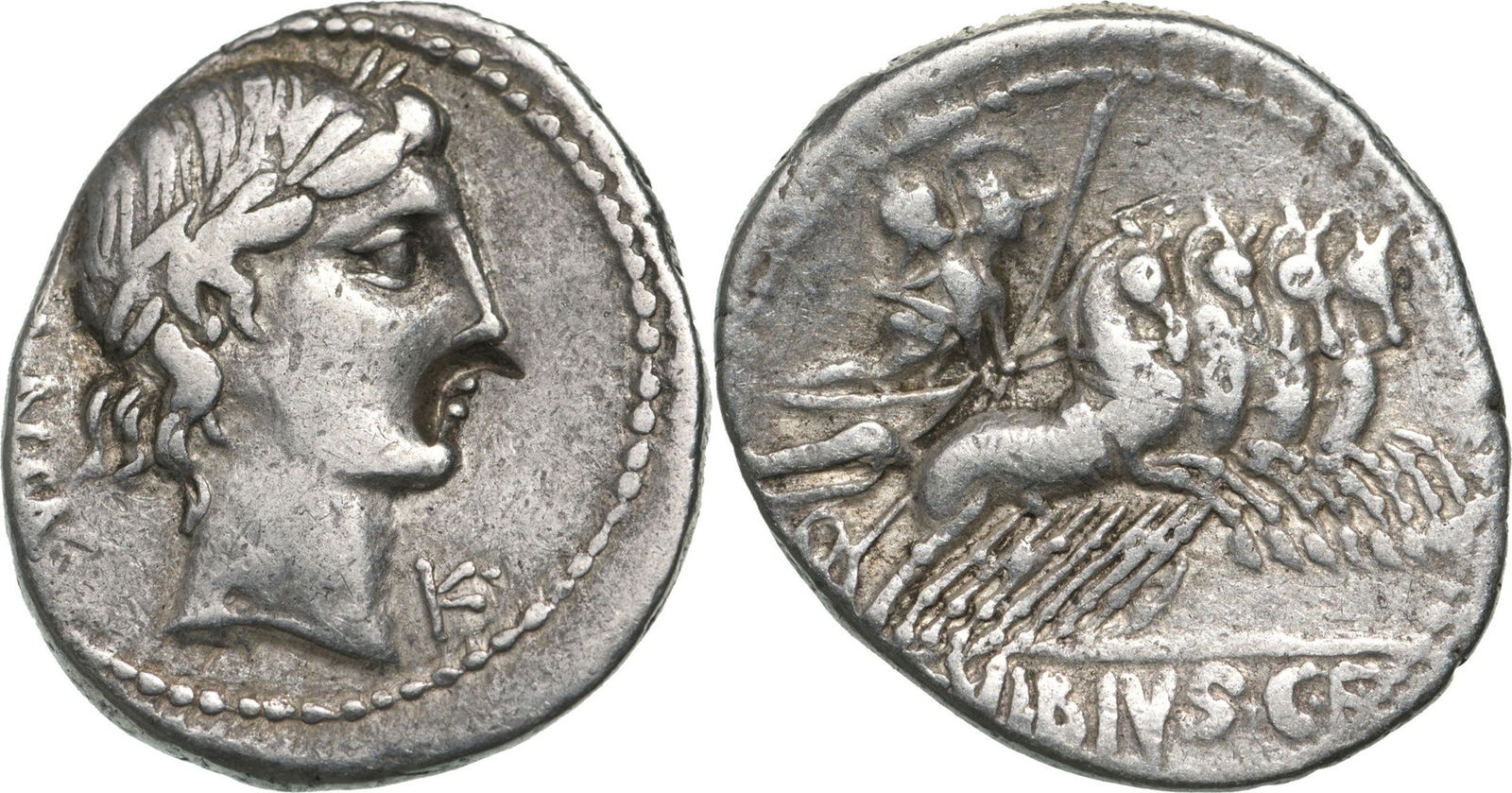 C. Vibius C.f. Pansa. Denar, Silver (3.85 g) Rome, 90 BC (1 of 1)