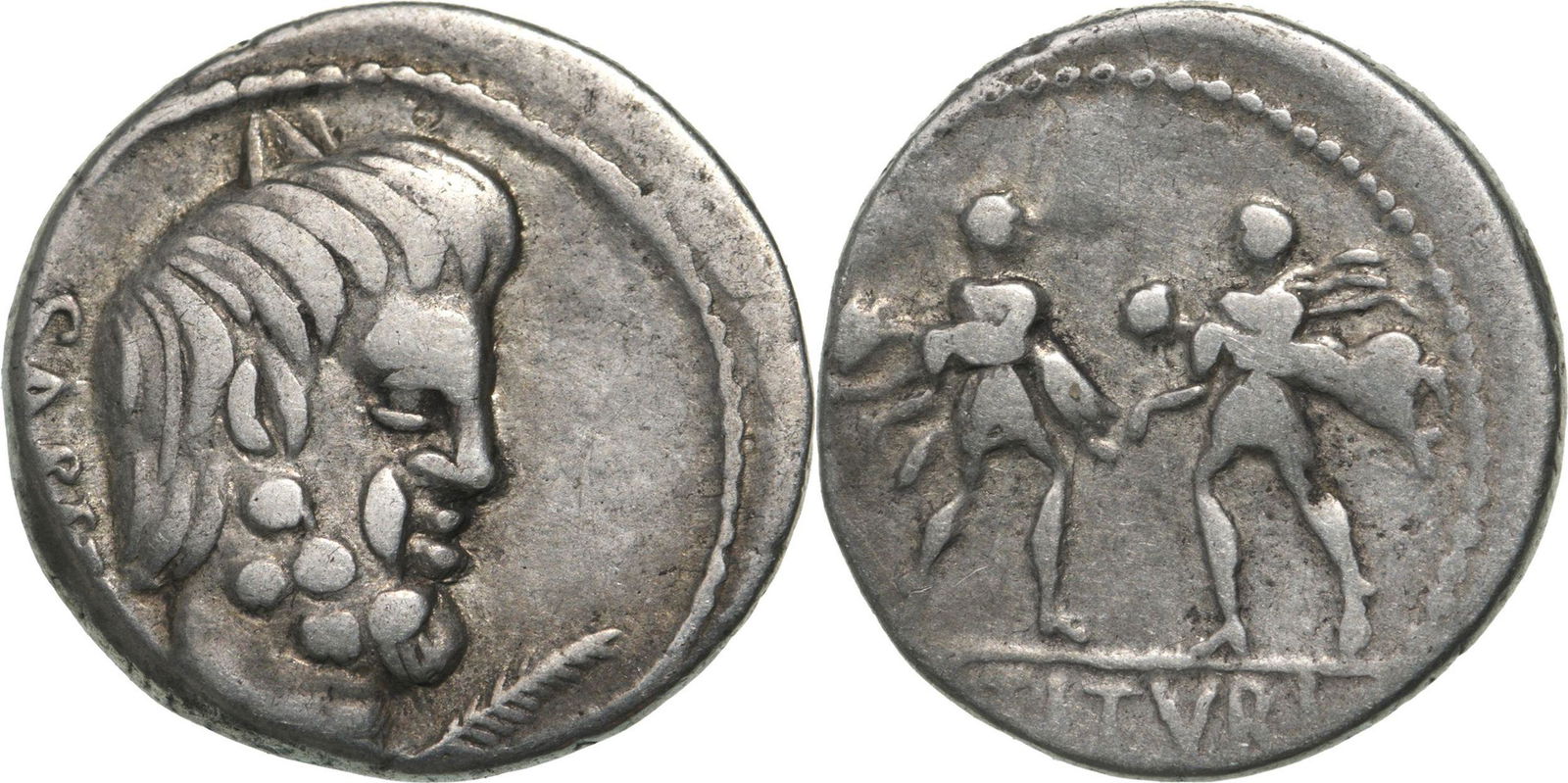 L. Titurius L.f. Sabinus. Denarius, Silver (3.89 g) Rome, 89 BC (1 of 1)