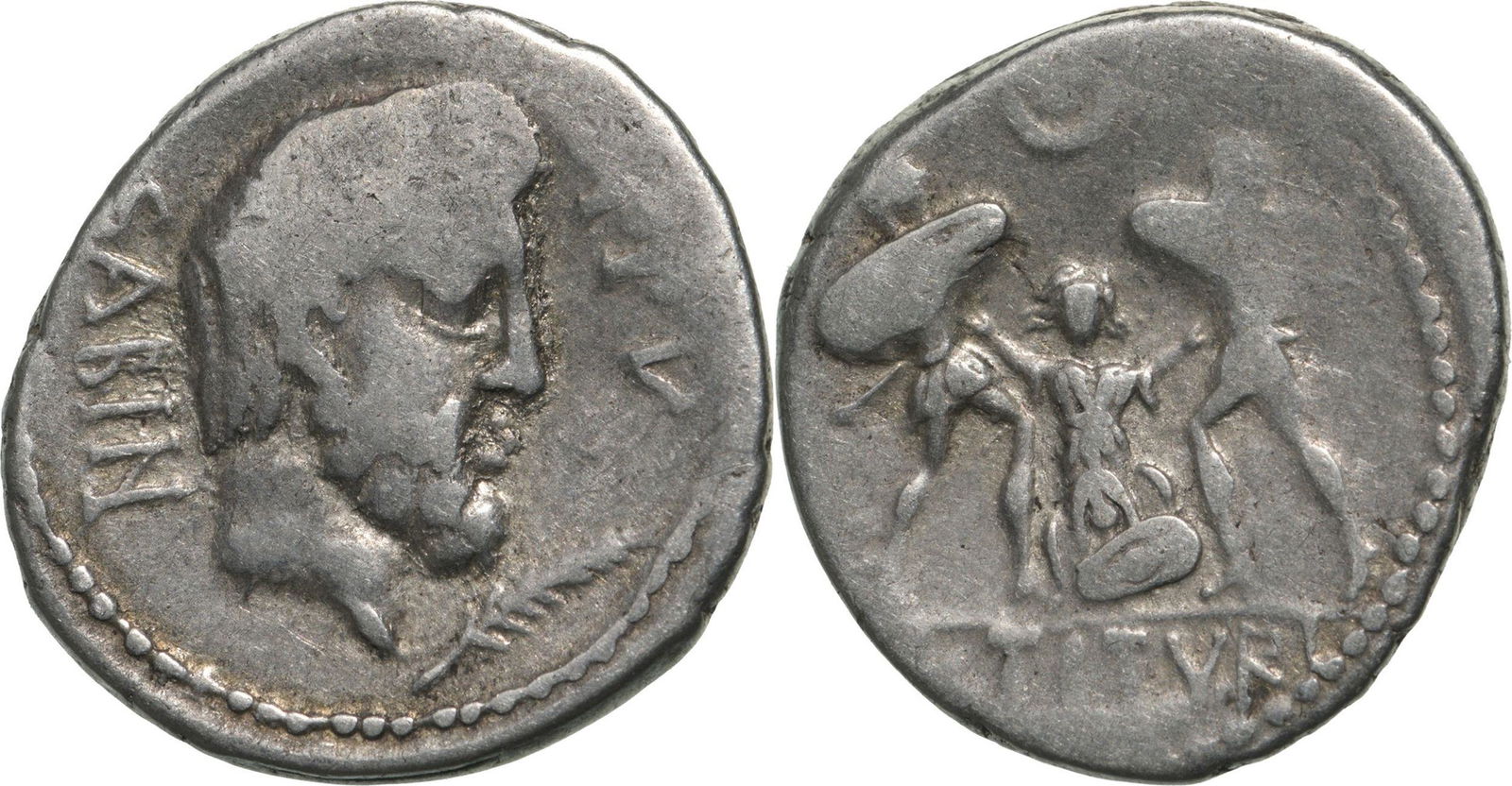 L. Titurius L.f. Sabinus. Denarius, Silver (3.77 g) Rome, 89 BC (1 of 1)