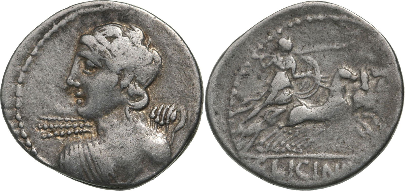 C. Licinius L.f. Macer. Denar, Silver (3.96 g) Rome, 84 BC (1 of 1)