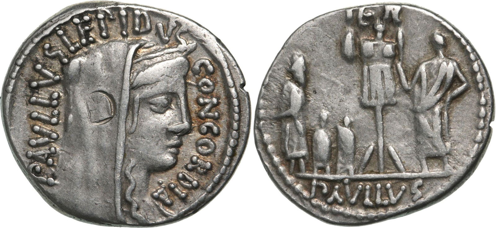 L. Aemilius Lepidus Paullus. Denar, Silver (3.90 g) Rome, 62 BC (1 of 1)