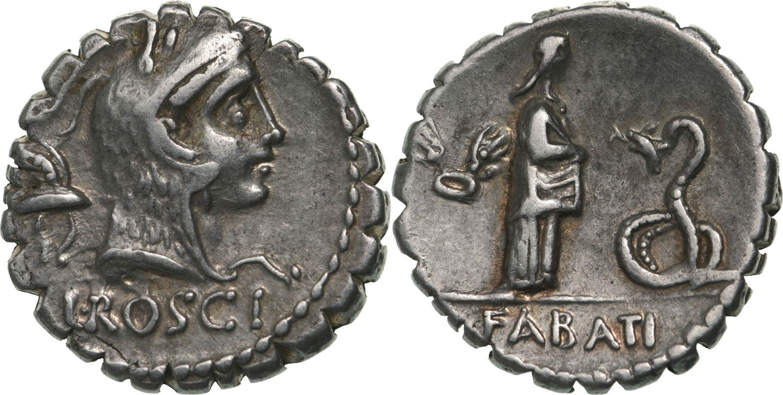 L. Roscius Fabatus. Denarius, Silver (3.86 g) Rome, 59 BC. (1 of 1)