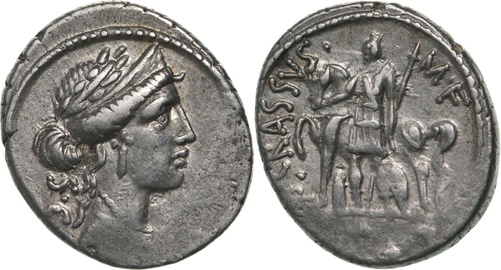 P. Licinius Crassus M.f. Denar, Silver (3.96 g) 55 BC. (1 of 1)