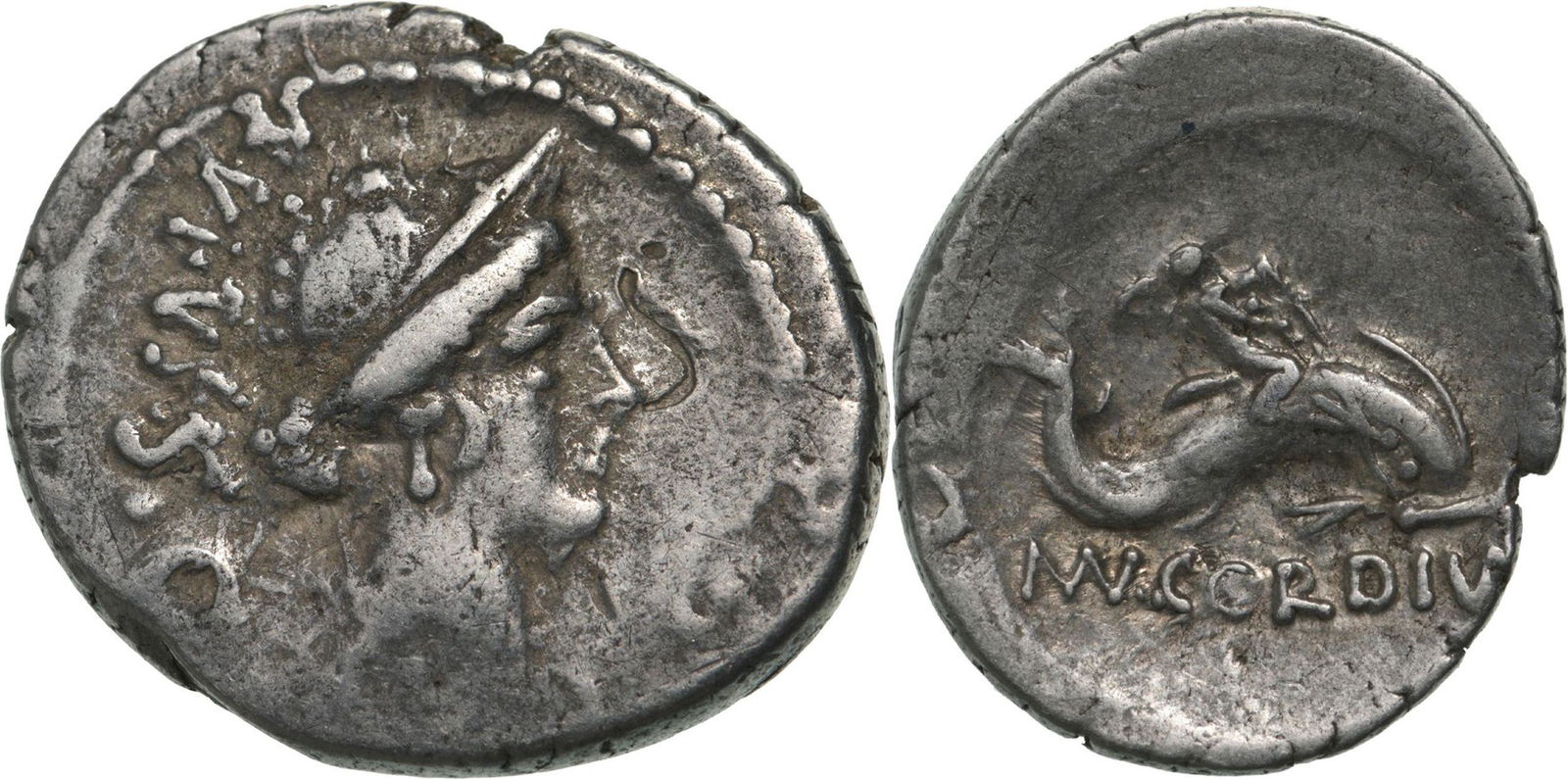 Mn. Cordius Rufus. Denar, Silver (3.75 g)  Rome, 46 BC (1 of 1)