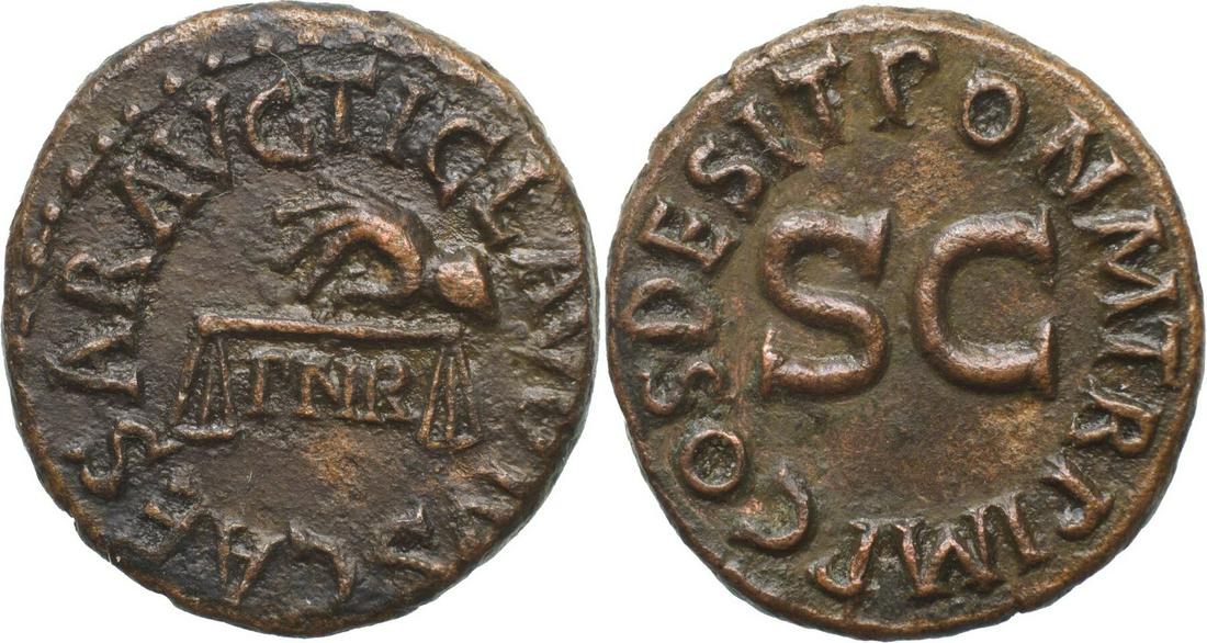 Claudius (41-54) AE Quadrans, (3.08 g), Rome 41 AD. (1 of 1)