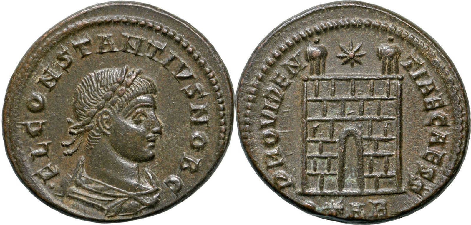 Constantine II, as Caesar (337-361) BI Nummus (4.2 g), Arelate (1 of 1)