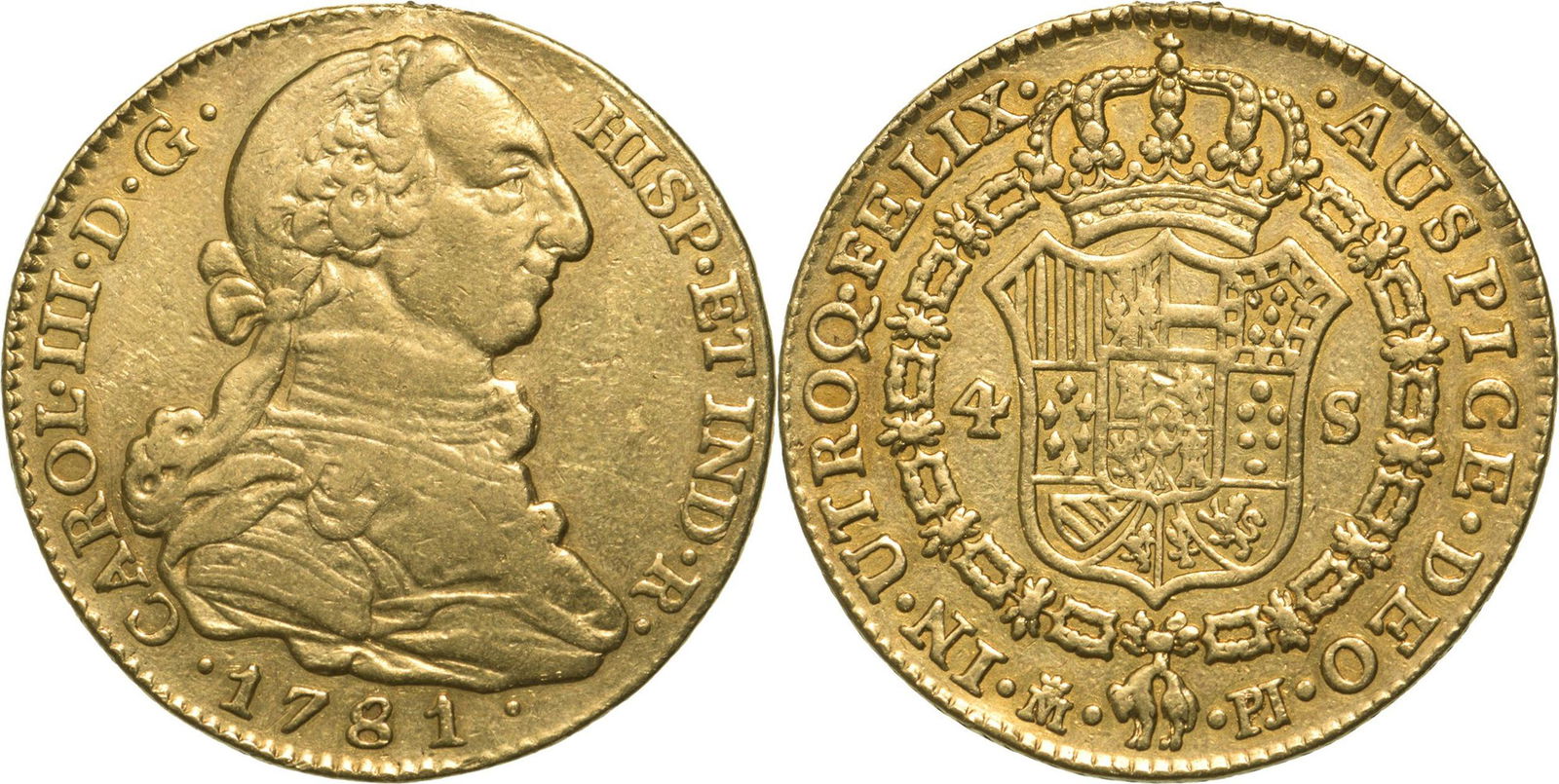 Charles III (1759-1788) 4 Escudos 1781, Madrid (1 of 1)