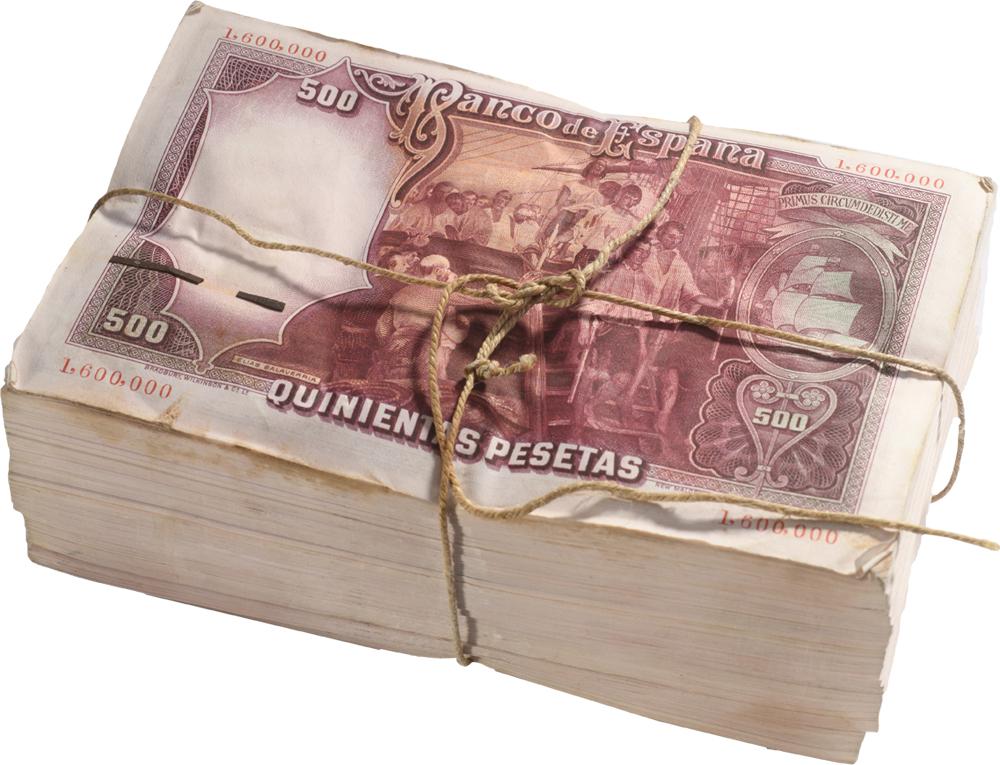 Lot of 500 Banknotes. 500 Pesetas 1925-04-25 "Juan SebastiâˆšÂ°n de Elcano" (1 of 1)