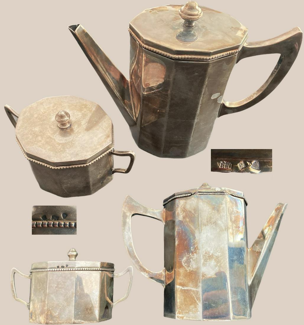 Silver coffee and sugar bowl serving set (1 of 1)