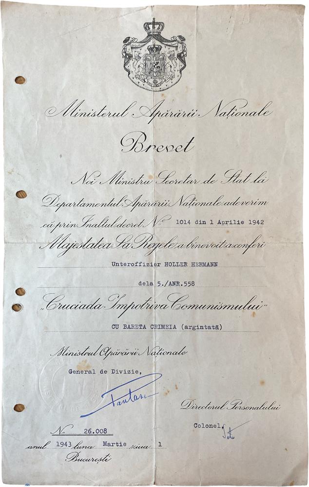 THE CRUISADE AGAINST COMMUNISM MEDAL, INSTITUTED ON THE FIRST OF APRIL 1942 (1 of 1)