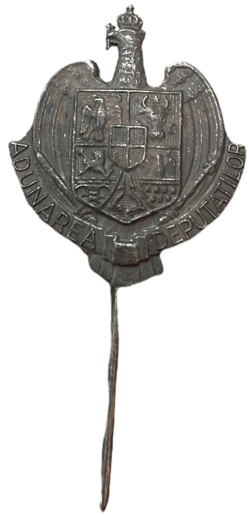 BADGE OF THE ASSEMBLY OF DEPUTIES MEMBERS MINIATURE: Breast Badge, 25x21 mm, Silver, large pin on reverse. I.M.S.P.R. 855 var. Very Rare! I RR!