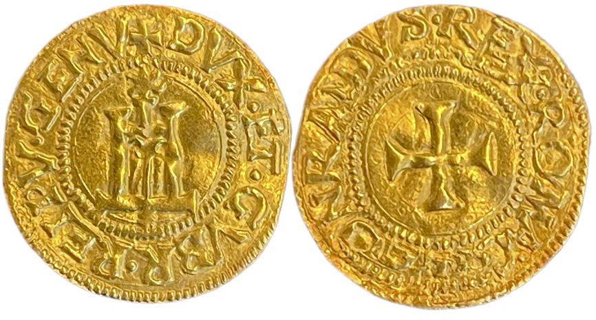 Genova Dogi Bienali (1528-1541) Scudo del Sole: Gold, 3.27 g. MIR 185/8. XF, Rare!