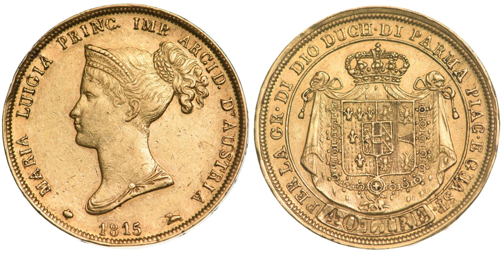 Maria Luigia (1815-1847) 40 Lire 1815, Milan Mint (1 of 1)