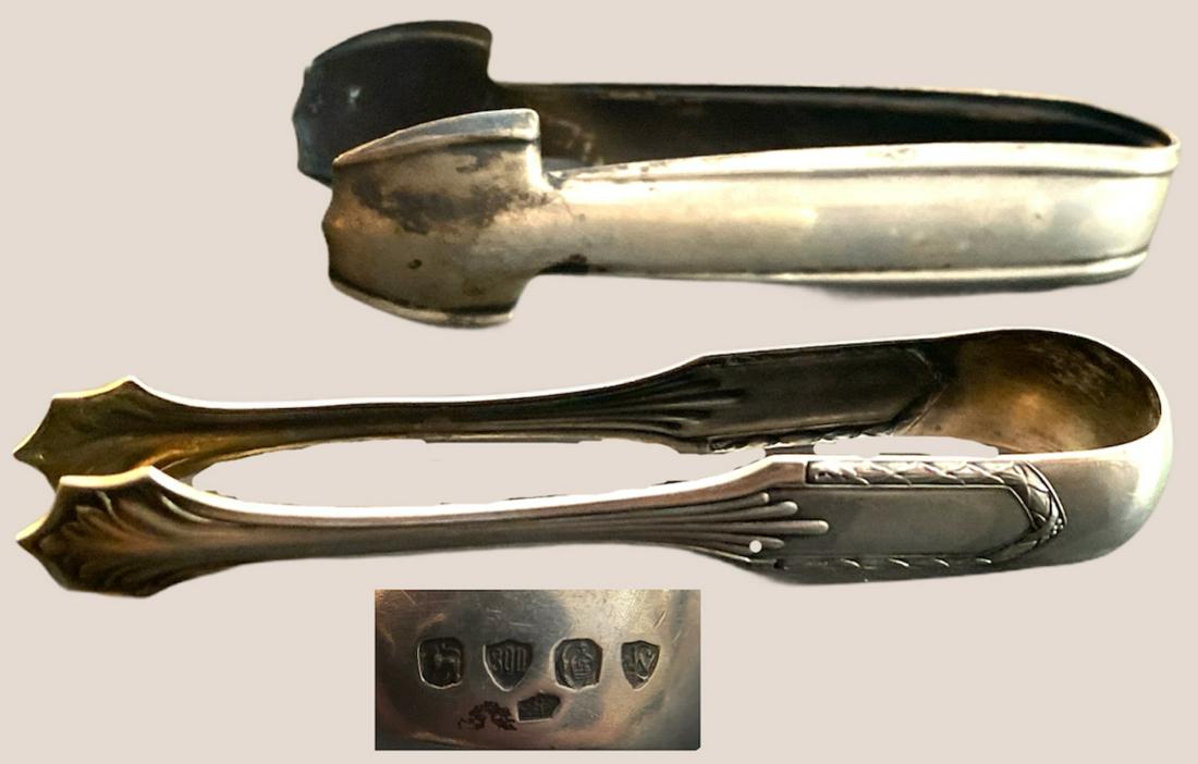 Pair of two silver sugar tongs (1 of 1)