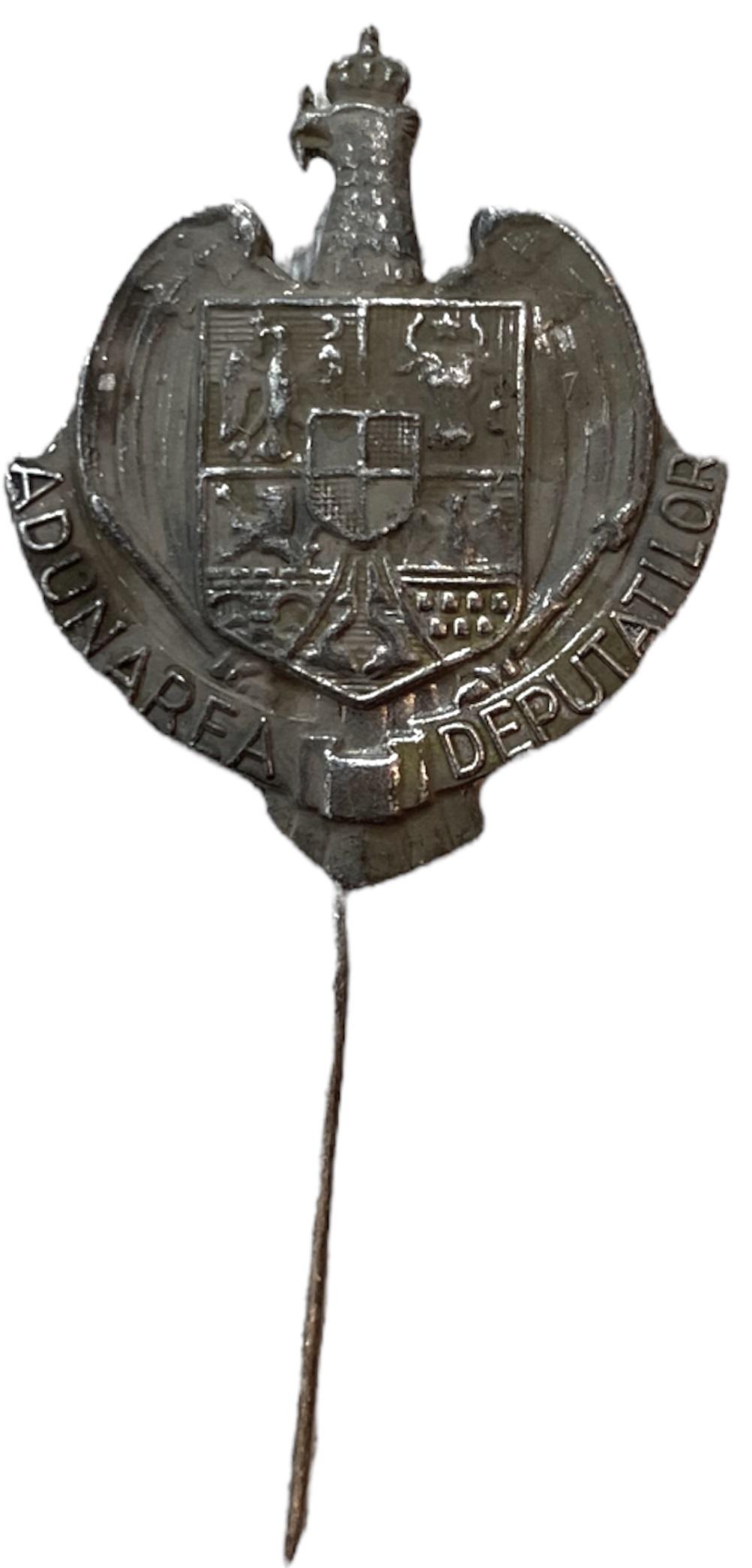 BADGE OF THE ASSEMBLY OF DEPUTIES MEMBERS MINIATURE: Breast Badge, 25x21 mm, Silver, large pin on reverse. I.M.S.P.R. 855 var. Very Rare! I RR!