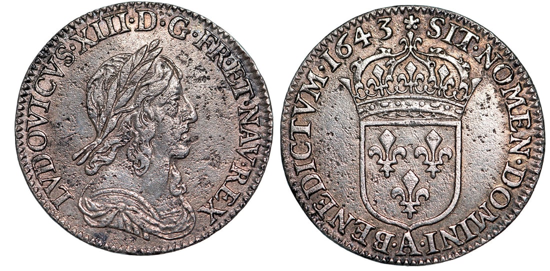 Louis XIII (1610-1643) 5 Sols 1643, Paris mint (1 of 1)