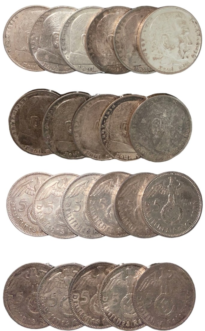 5 Reichsmark, Lot of 11 Coins (1 of 1)