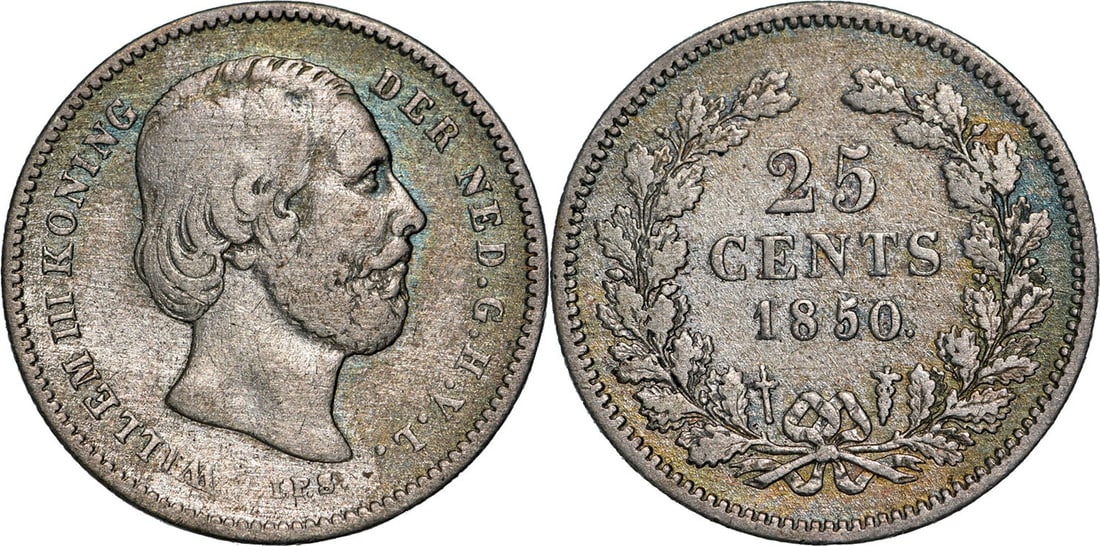 Willem III (1849-1890) 25 Cents 1850 (1 of 1)