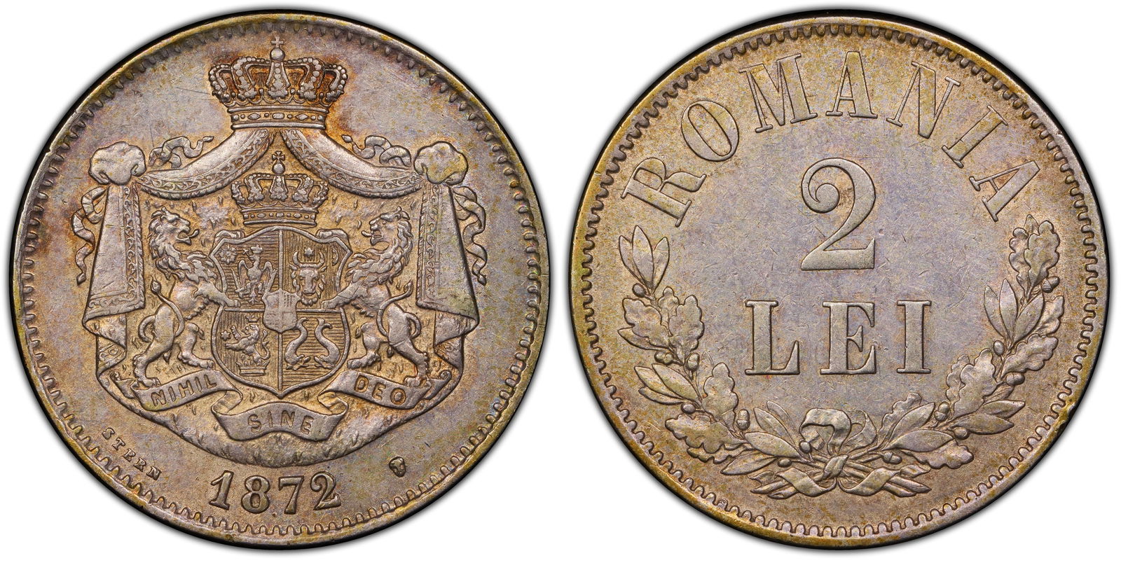 Carol I (1866 - 1914) 2 Lei 1872, Bruxelles mint (1 of 1)