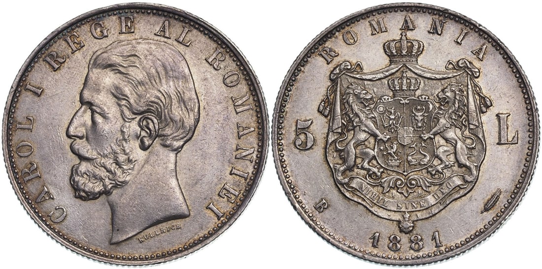 Carol I (1866 - 1914) 5 Lei 1881, as King, Bucharest mint (1 of 1)