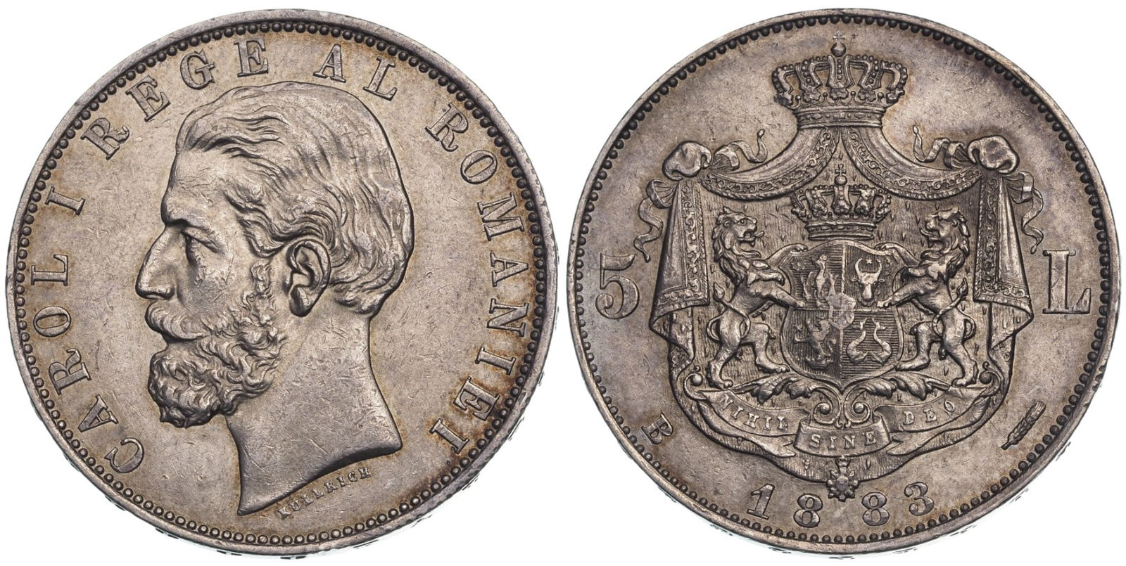 Carol I (1866 - 1914) 5 Lei 1883, Bucharest mint (1 of 1)