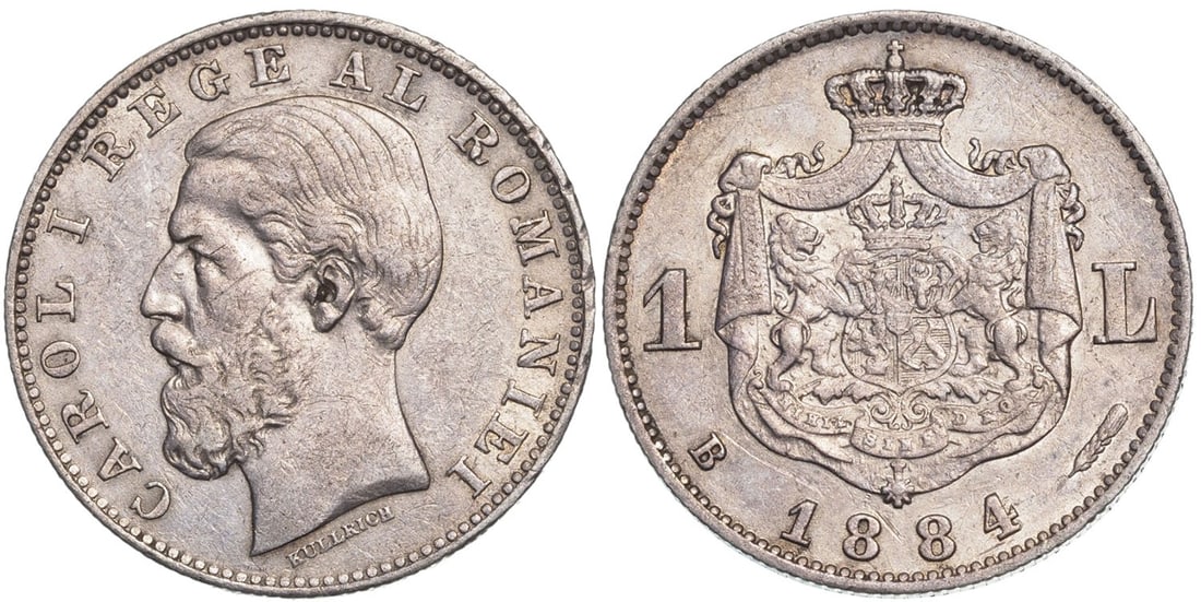 Carol I (1866 - 1914) 1 Leu 1884, Bucharest mint (1 of 1)