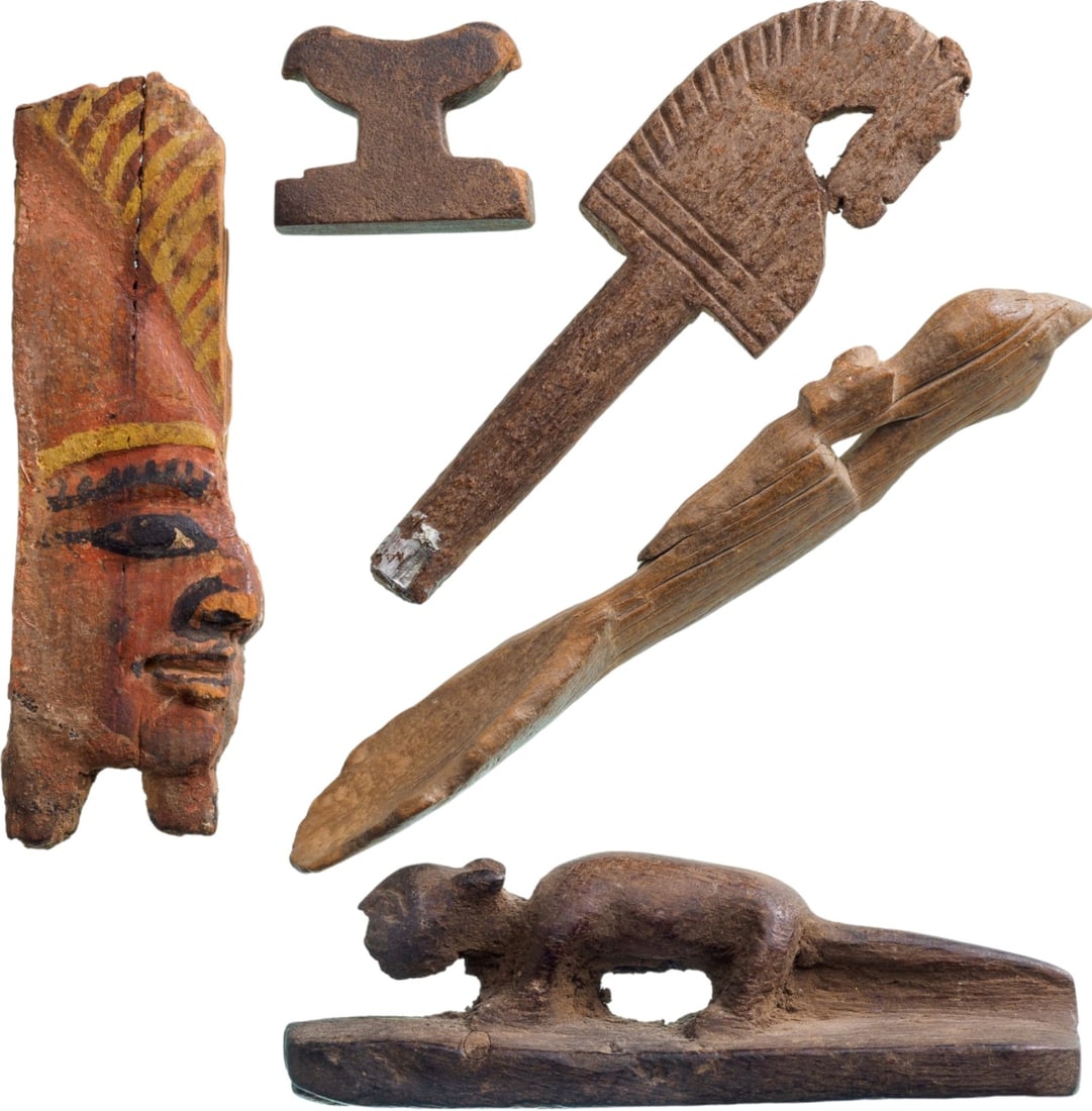 Collection of 5 Wooden Ancient Egyptian Artefacts (1 of 1)