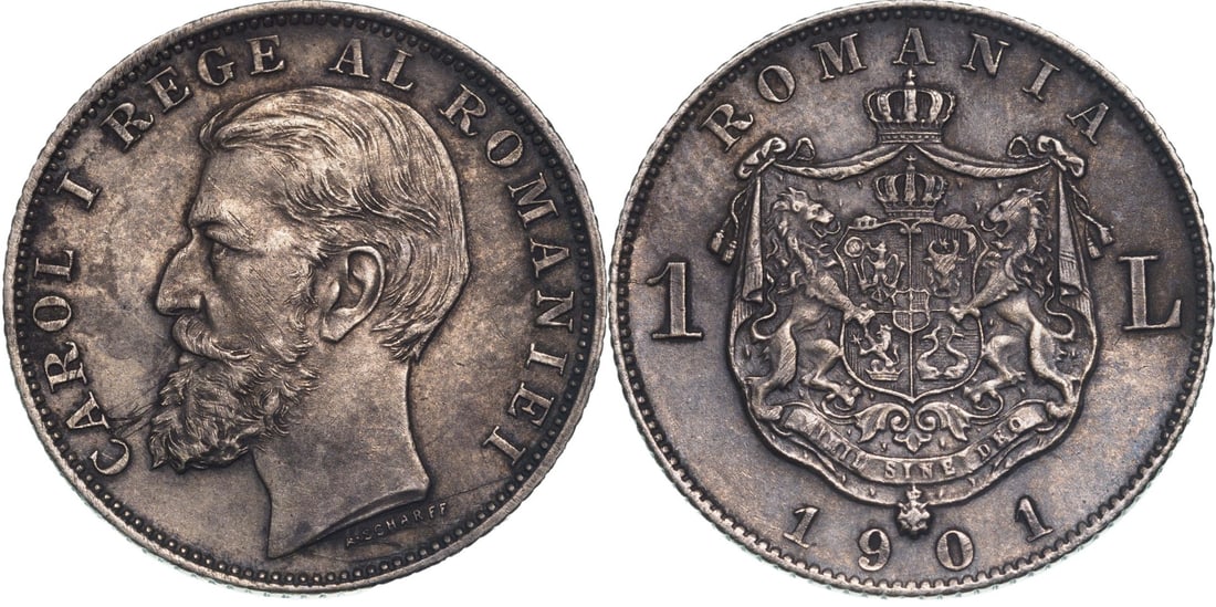 Carol I (1866 - 1914) 1 Leu 1901, Hamburg mint (1 of 1)