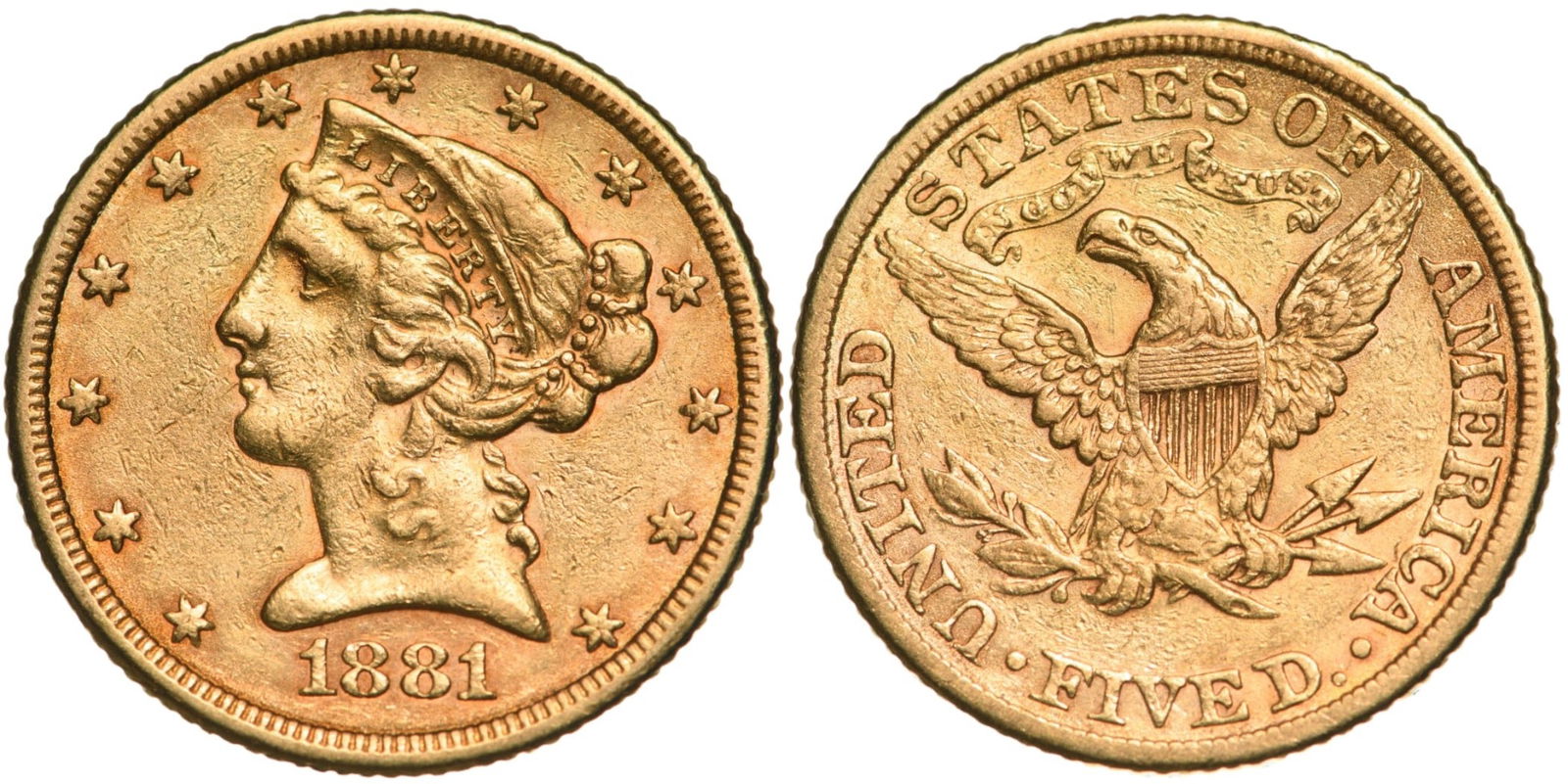 5 Dollars 1881, Philadephia mint (1 of 1)