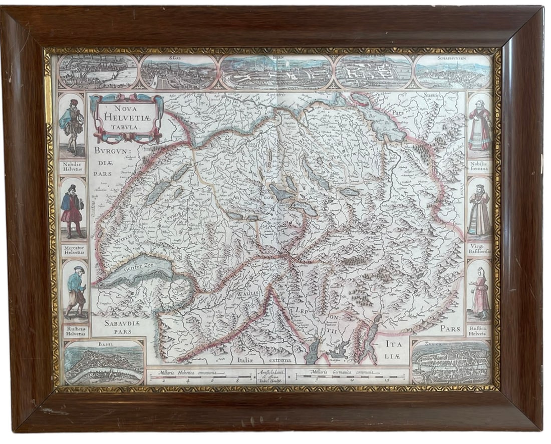 Historic Map Nova Helvetiae Tabula, 1617, by Jodocus Hondius (1 of 1)