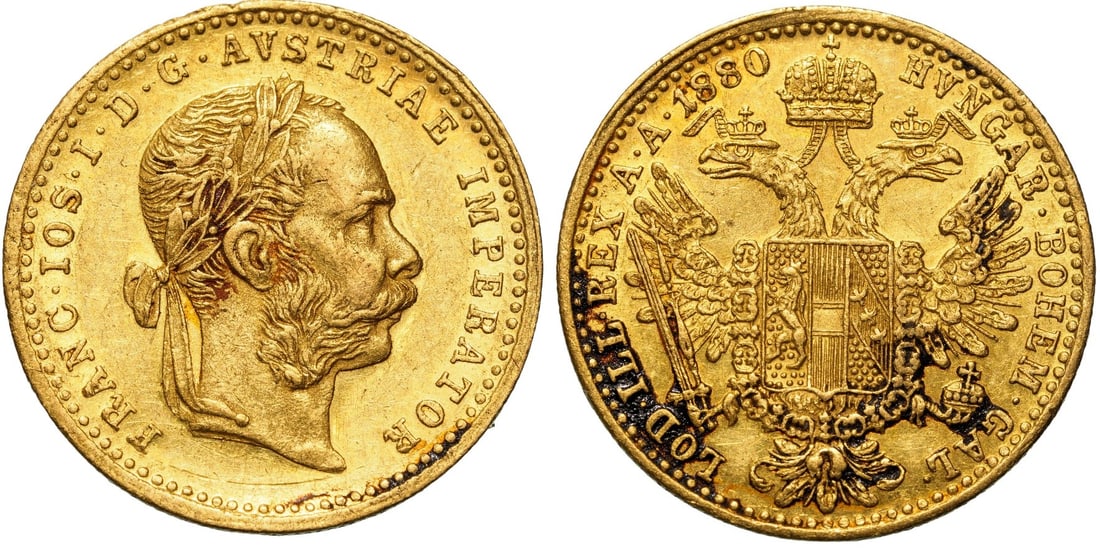Franz Joseph (1848-1916) Ducat 1880, Vienna mint: Gold, 3.46 g. Fruhwald 1239. XF