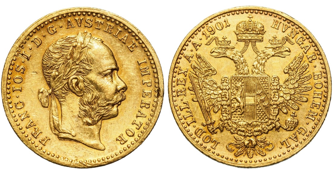 Franz Joseph (1848-1916) Ducat 1901, Vienna mint: Gold, 3.48 g. Herinek 170. Fr. 493. XF+