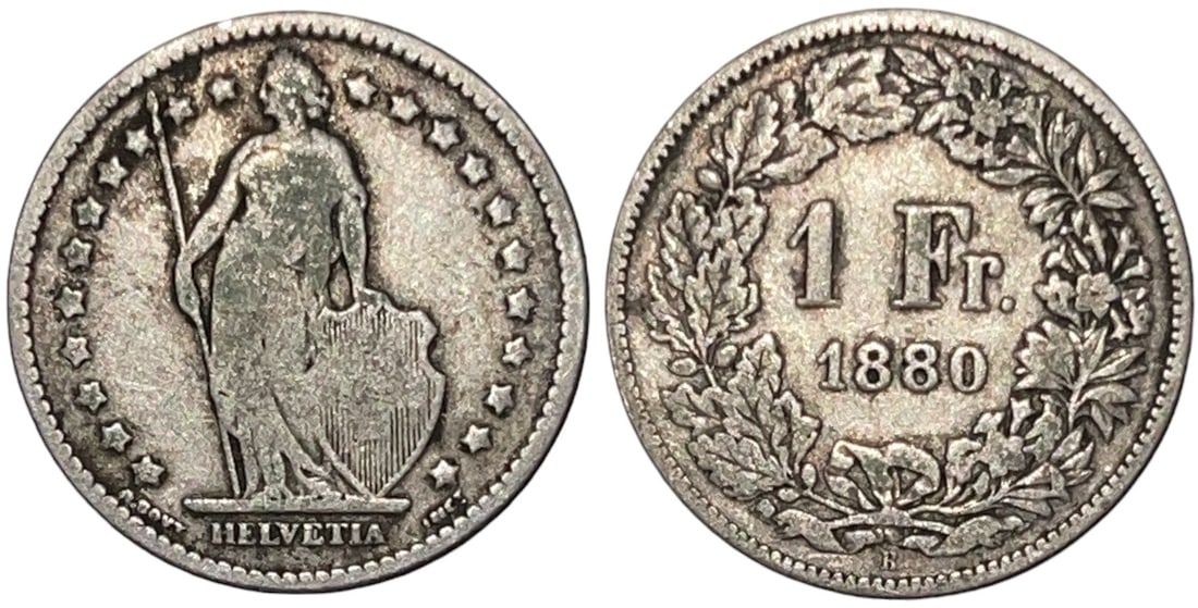 1 Franc 1880 B, Bern Mint (1 of 1)