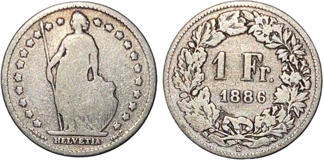 1 Franc 1886 B, Bern Mint (1 of 1)