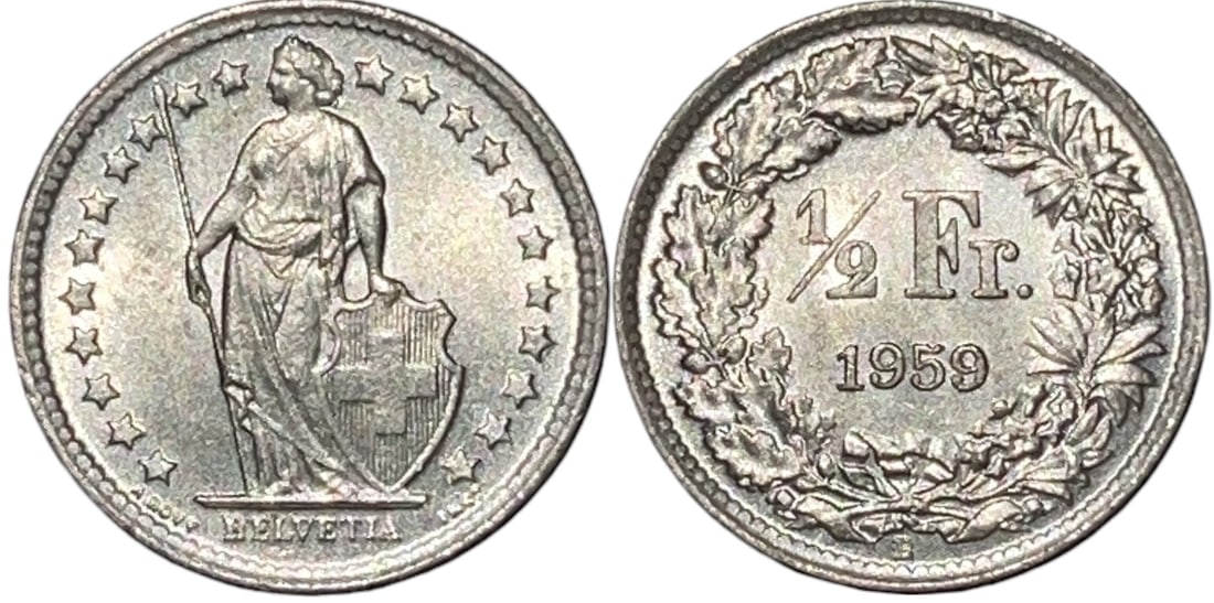 1/2 Franc 1959 B, Bern Mint (1 of 1)