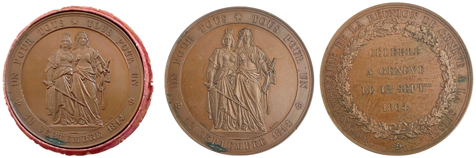 Commemorating Medal of the "50th Anniversary of Geneva's Realignment with Switzerland, 12 September (1 of 2)