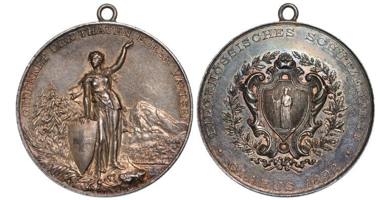 Shooting Festival Glarus Medal, 1892 (1 of 1)