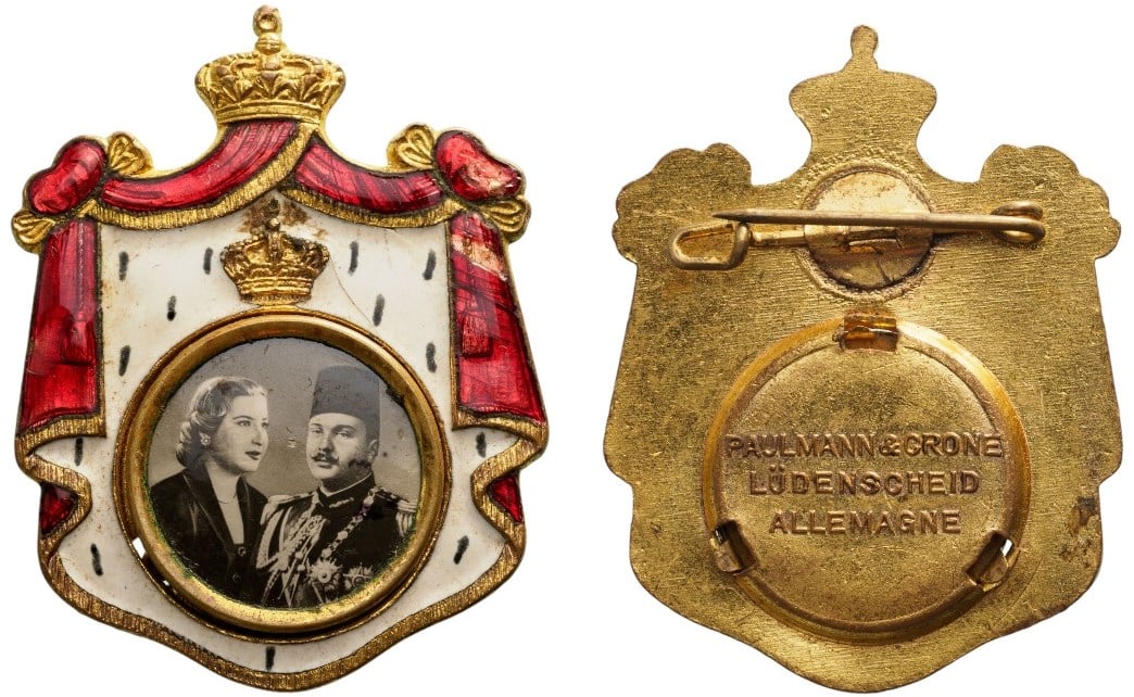 Royal Mariage Badge of King Farouk and Queen Farida, 20th of January 1938 (1 of 1)