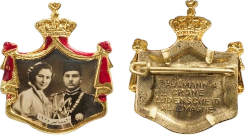 Royal Mariage Badge of King Farouk and Queen Farida, 20th of January 1938 (1 of 1)