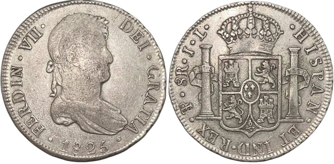 Ferdinand VII (1808-183) 8 Reales 1825 JL, Potosi mint (1 of 1)