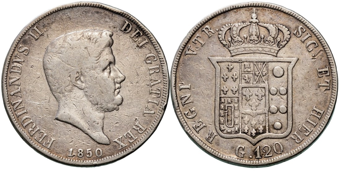 Naples, Ferdinando II di Borbone (1830-1859), Piastre of 120 Grana 1850 (1 of 1)