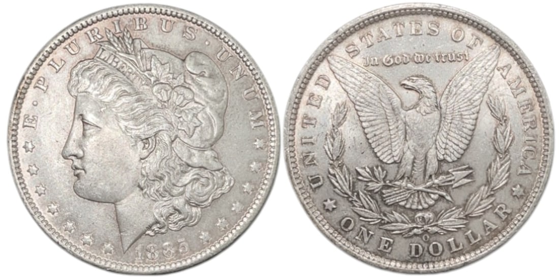 1 "Morgan Dollar" 1885 O, New Orleans mint: Silver, 26.76 g., KM 110. UNC!