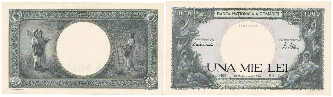 1000 Lei (10.9.1941 - 20.3.1945), dated 10th of October 1944 (1 of 1)