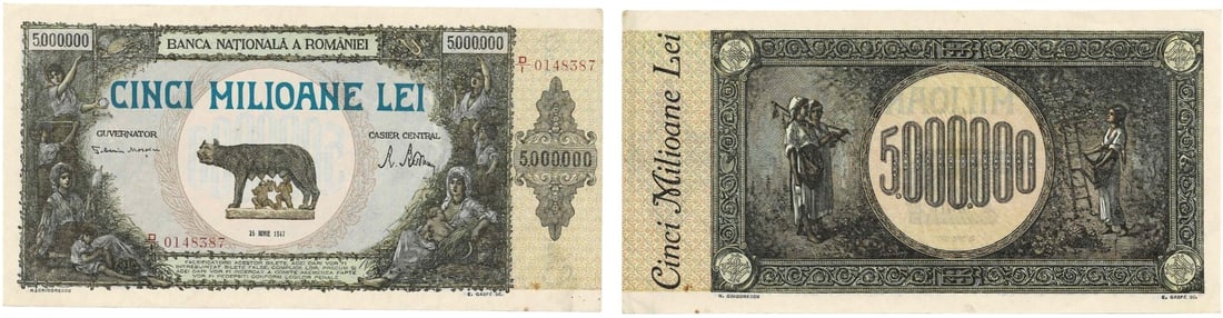 5000000 Lei (25.6.1947) dated 25th of June 1947: Pick 61a. UNC-