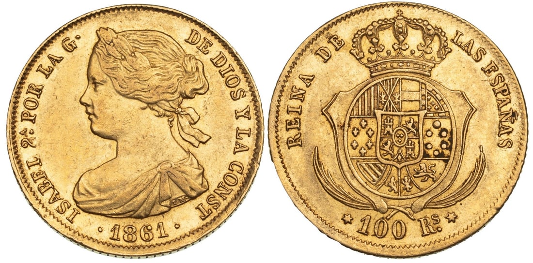 Isabel II (1833-1868) 100 Reales 1861, Sevilla (1 of 1)