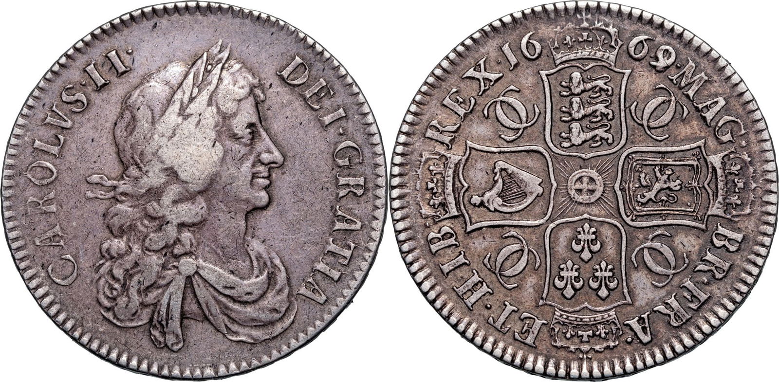 Charles II ( 1660-1685) Half Crown 1669 (1 of 1)