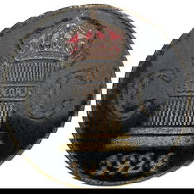 Judges Union Badge, Miniature: Breast Badge, 15 mm., gilt Bronze, one-side enameled, original screw and bronze plate on reverse. I