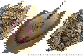 Olympic Comitee Badge, 1st Class: Breast Badge, 43x33 mm., gilt Bronze, original thin pin and maker's mark on reverse. An extremely rare badge, guaranteed original, in splendid condition! I RRRR!