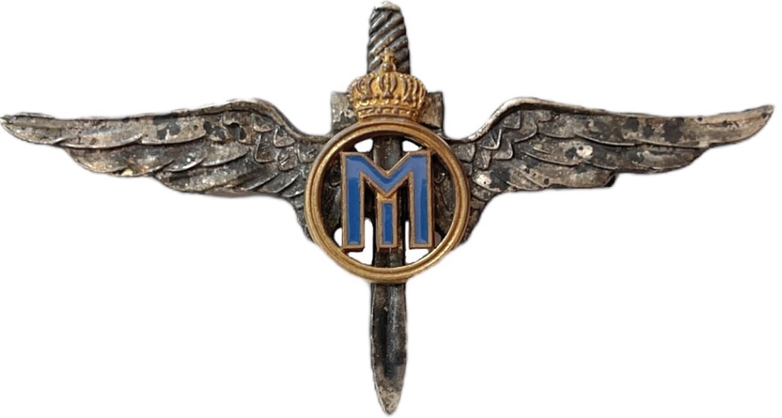 MILITARY PILOT BADGE, KING MIHAI I MODEL, 1940-1941 (1 of 1)